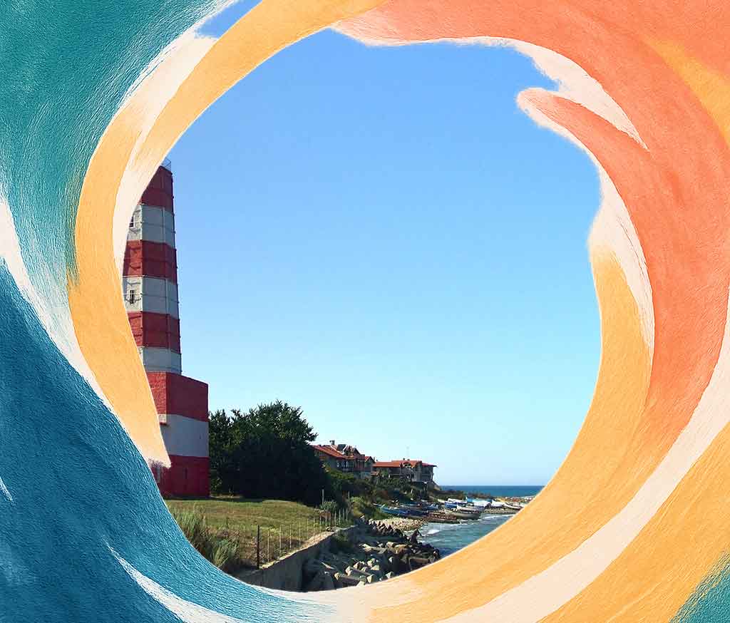 The historic Shabla Lighthouse, Bulgaria's tallest, standing against the Black Sea coast. You can dive here.