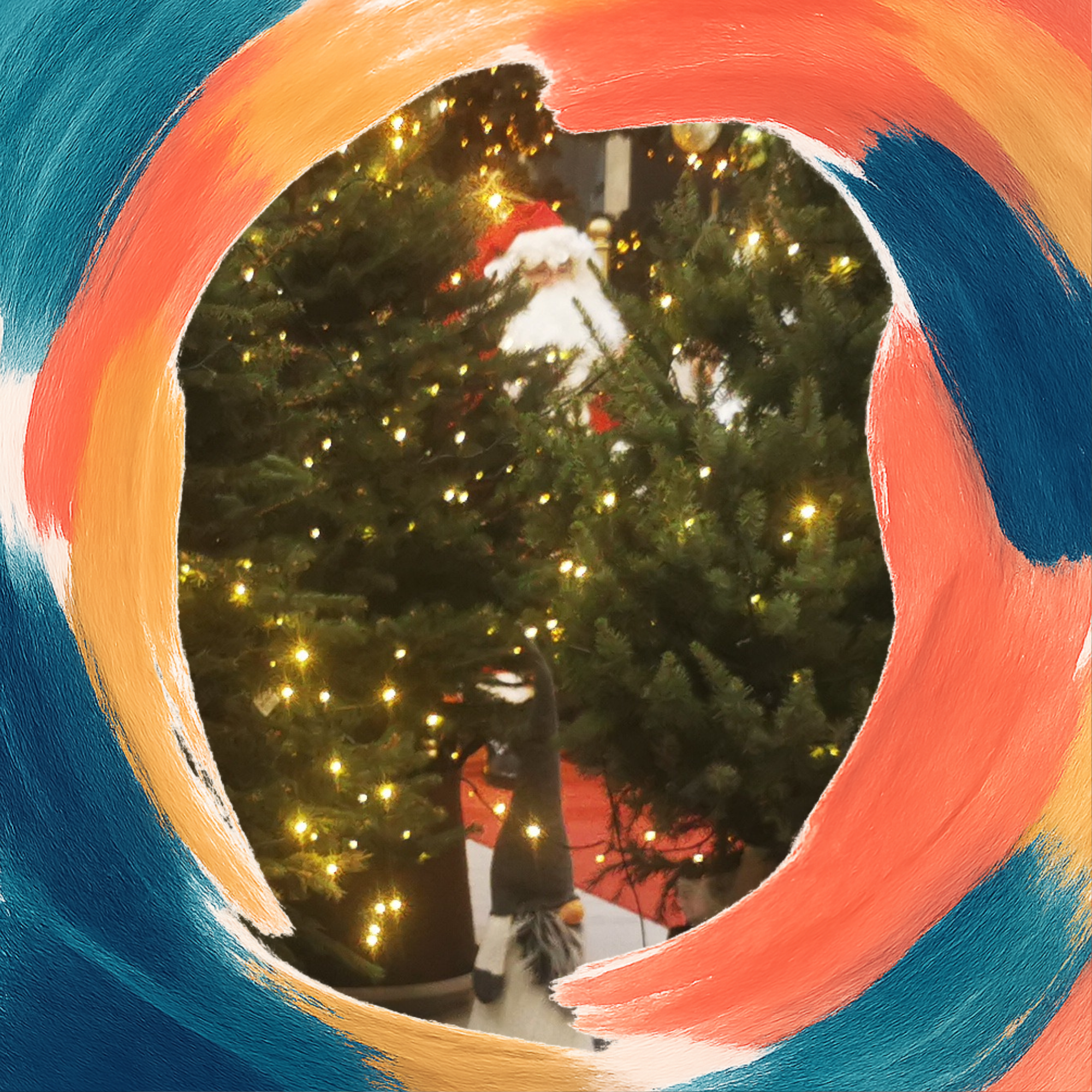 Christmas market chalets at City Garden Sofia in December